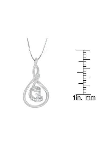 Espira 1/8 cttw Round Cut Diamond Layered Spiral Necklace